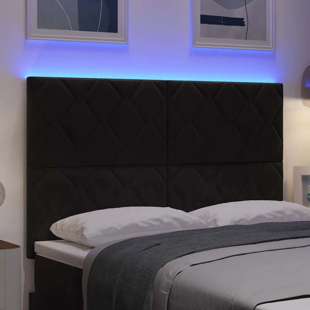 LED galvūgalis Juodas 160 cm Aksomas