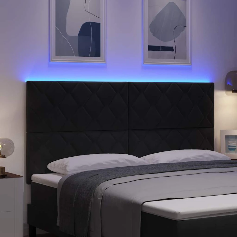 LED galvūgalis Juodas 180 cm Aksomas