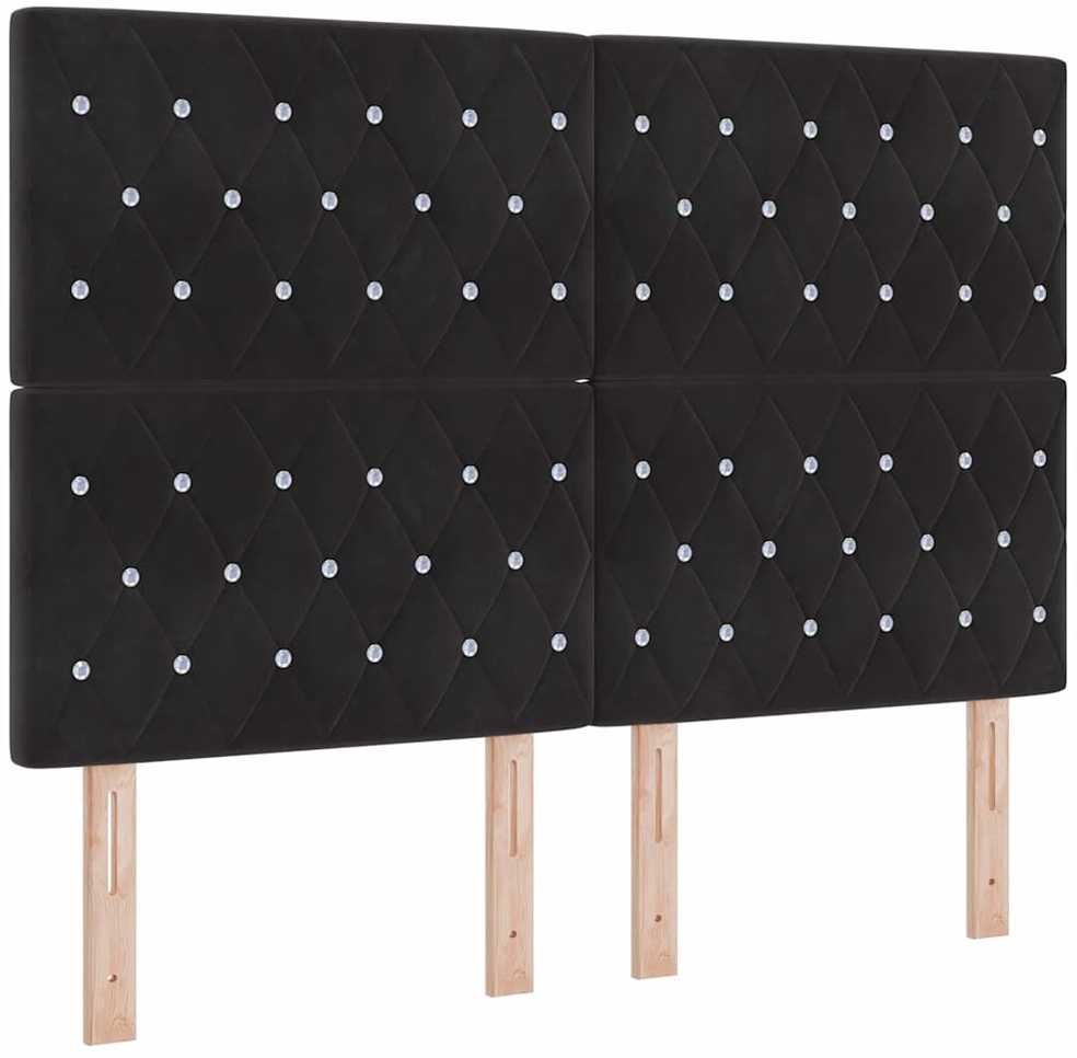 LED galvūgalis su LED juostelėmis Juodas 144 cm Aksomas