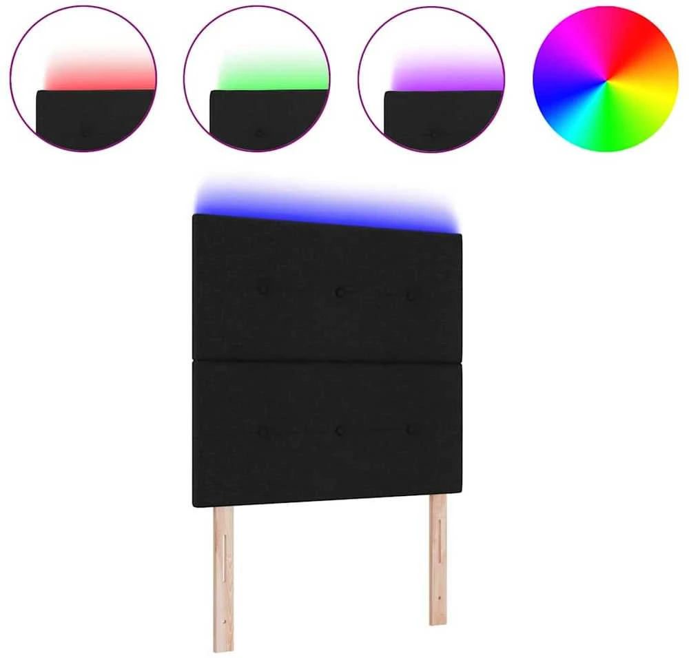 LED galvūgalis su LED juostelėmis Juodas 80 cm audinys