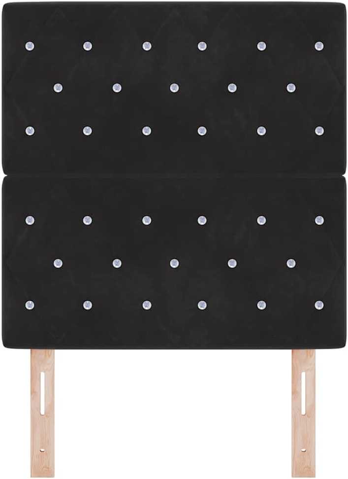 LED galvūgalis su LED juostelėmis Juodas 80 cm Aksomas
