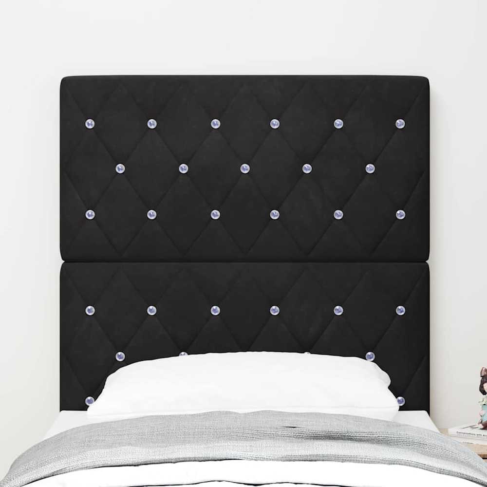 LED galvūgalis su LED juostelėmis Juodas 80 cm Aksomas