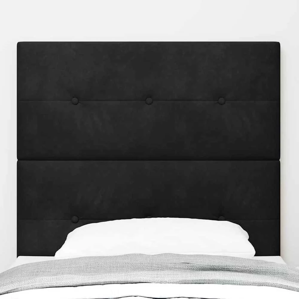 LED galvūgalis su LED juostelėmis Juodas 90 cm Aksomas