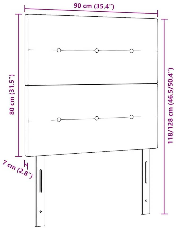 LED galvūgalis su LED juostelėmis Juodas 90 cm Aksomas