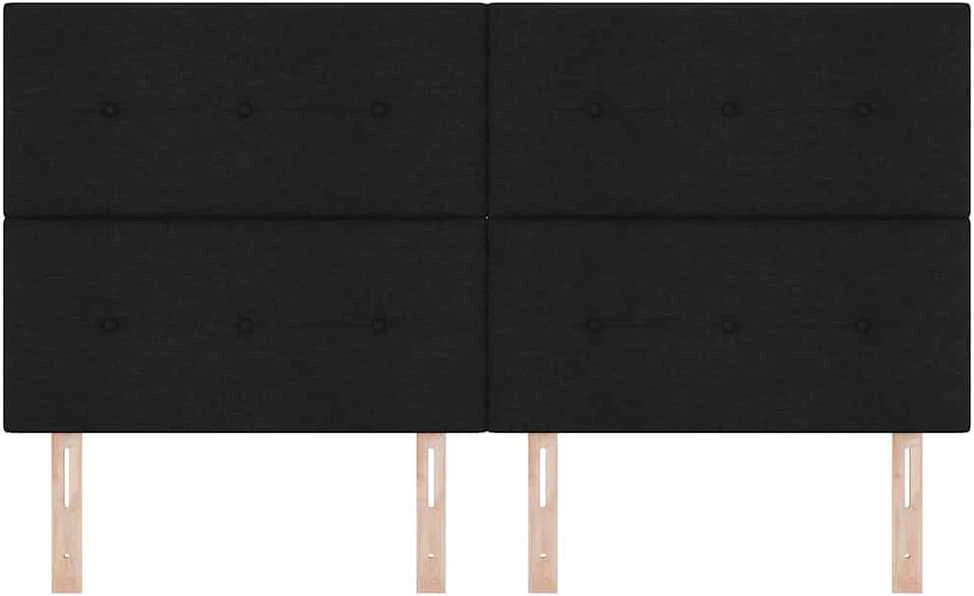 LED galvūgalis su LED juostelėmis Juodas 180 cm audinys