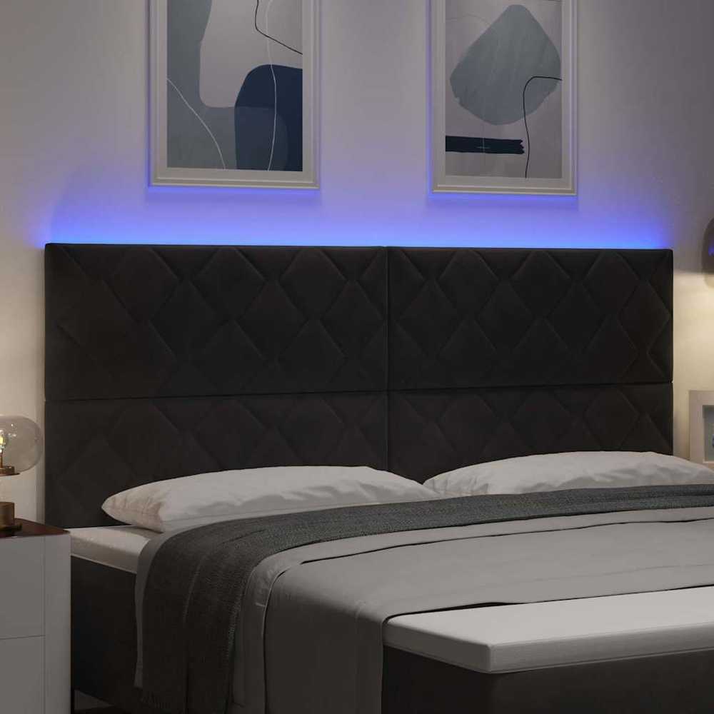 LED galvūgalis Juodas 200 cm Aksomas