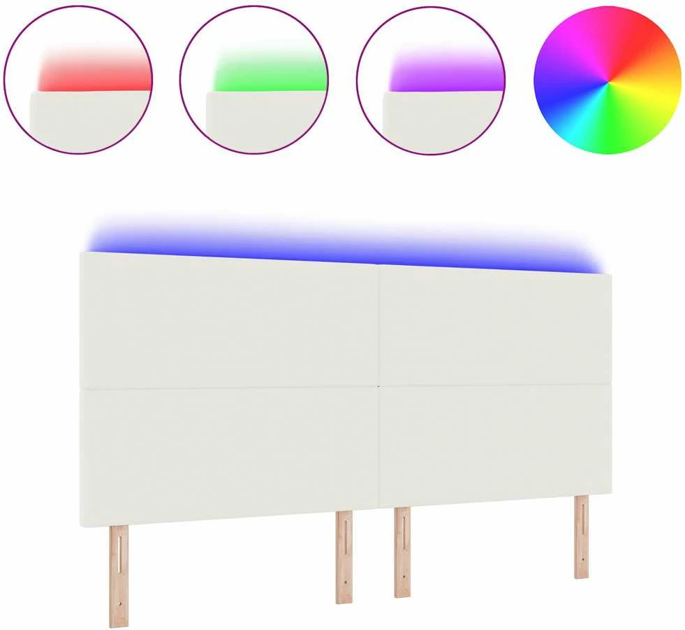LED galvūgalis su galvūgalio Kreminė 200 cm Kordūrinis audinys