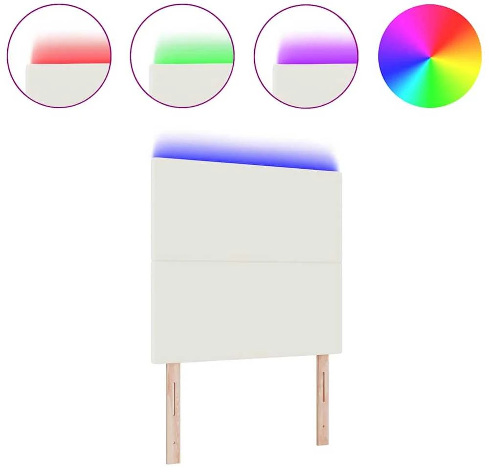 LED galvūgalis su galvūgalio Kreminė 100 cm Kordūrinis audinys