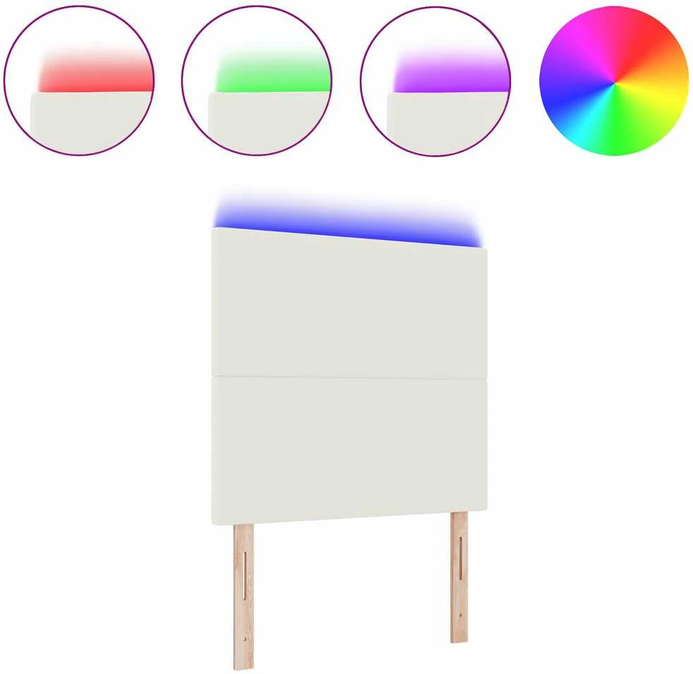 LED galvūgalis su galvūgalio Kreminė 80 cm Kordūrinis audinys