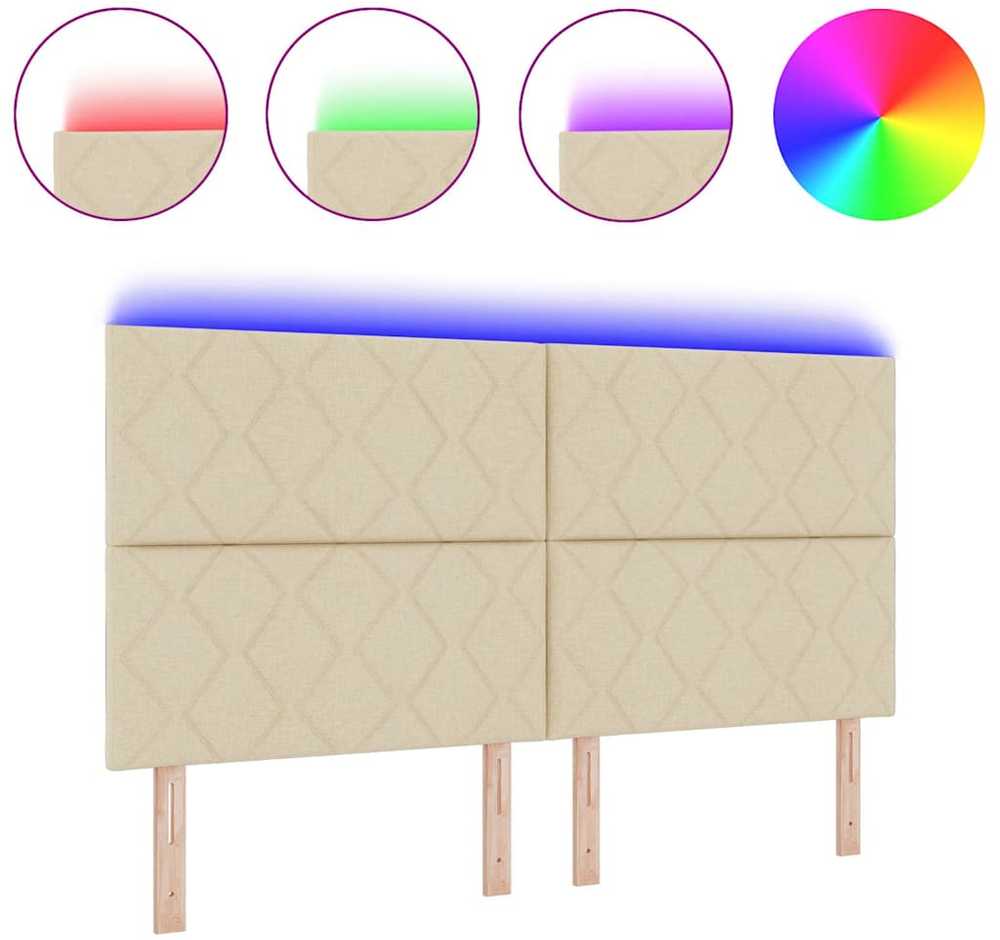LED galvūgalis Kreminė 180 cm audinys