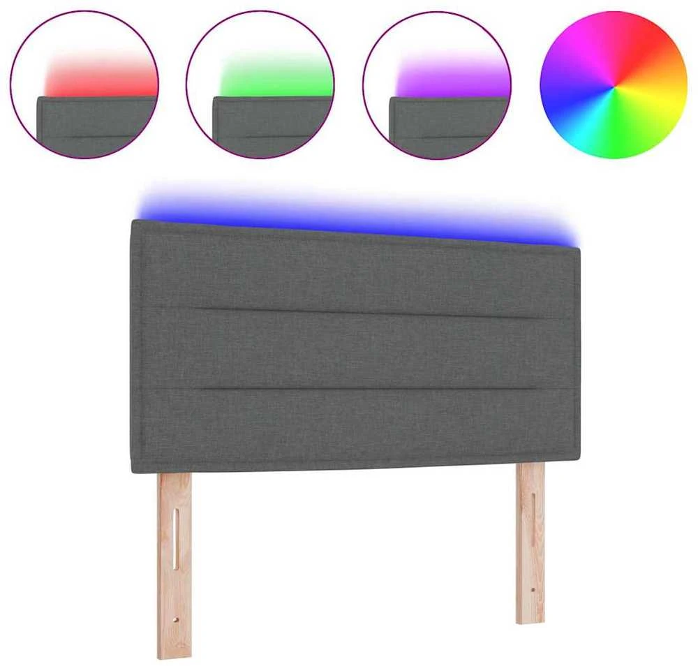 LED galvūgalis su LED juostelėmis Tamsiai pilka 80 cm audinys
