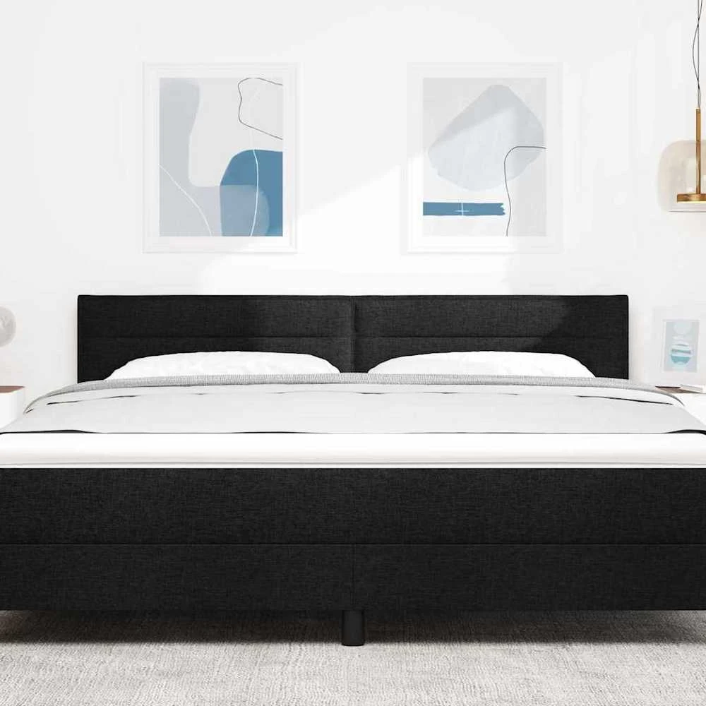 LED galvūgalis su LED juostelėmis Juodas 180 cm audinys