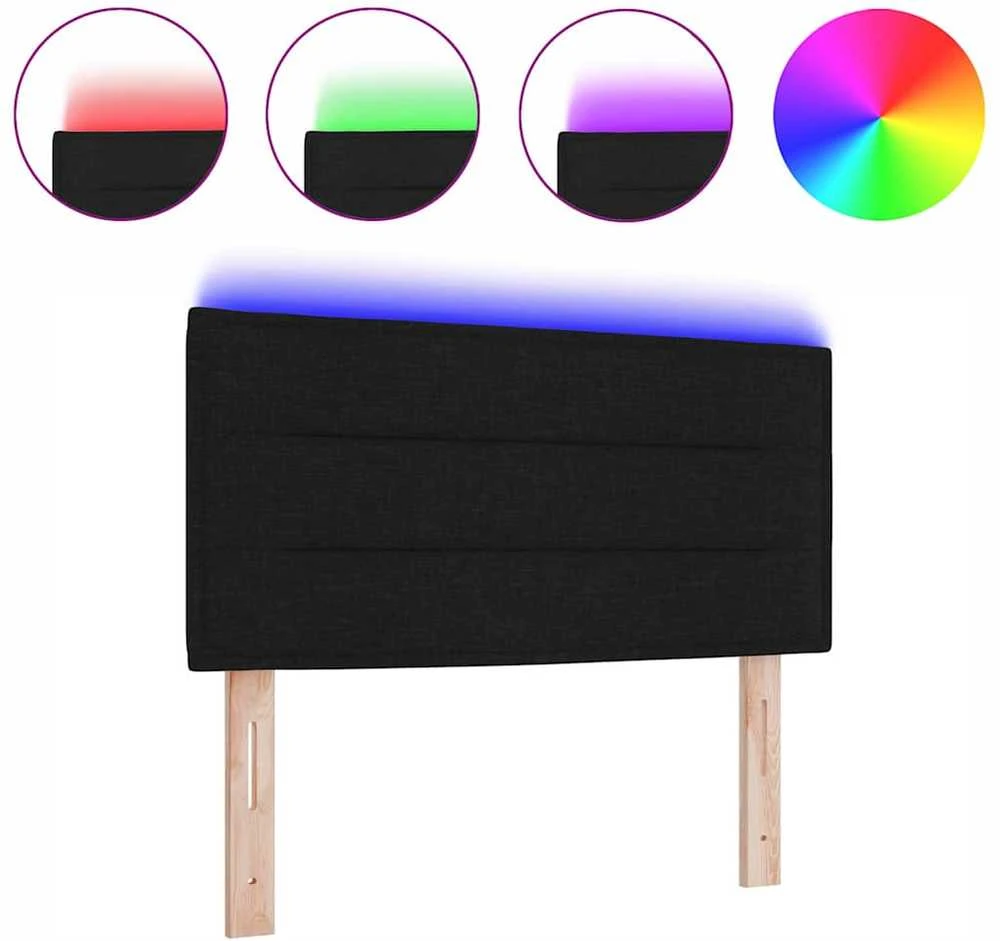 LED galvūgalis su LED juostelėmis Juodas 100 cm audinys