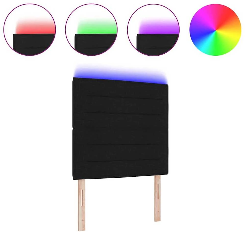 LED galvūgalis su LED juostelėmis Juodas 80 cm audinys