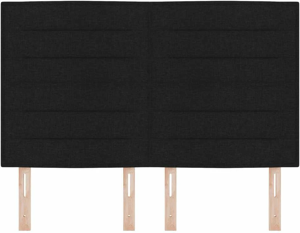 LED galvūgalis su LED juostelėmis Juodas 160 cm audinys