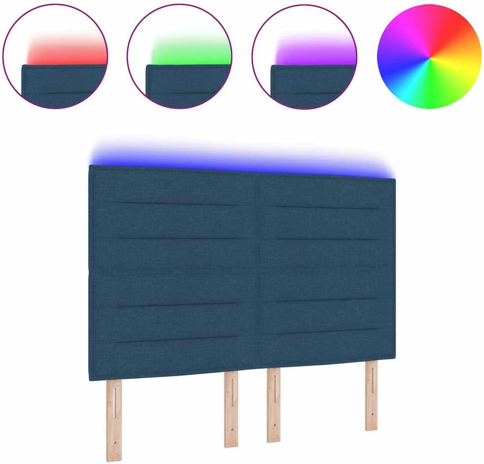 LED galvūgalis su LED juostelėmis Mėlyna 144 cm audinys