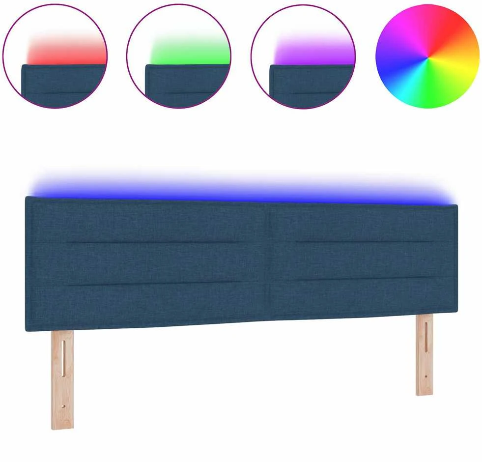 LED galvūgalis su LED juostelėmis Mėlyna 144 cm audinys