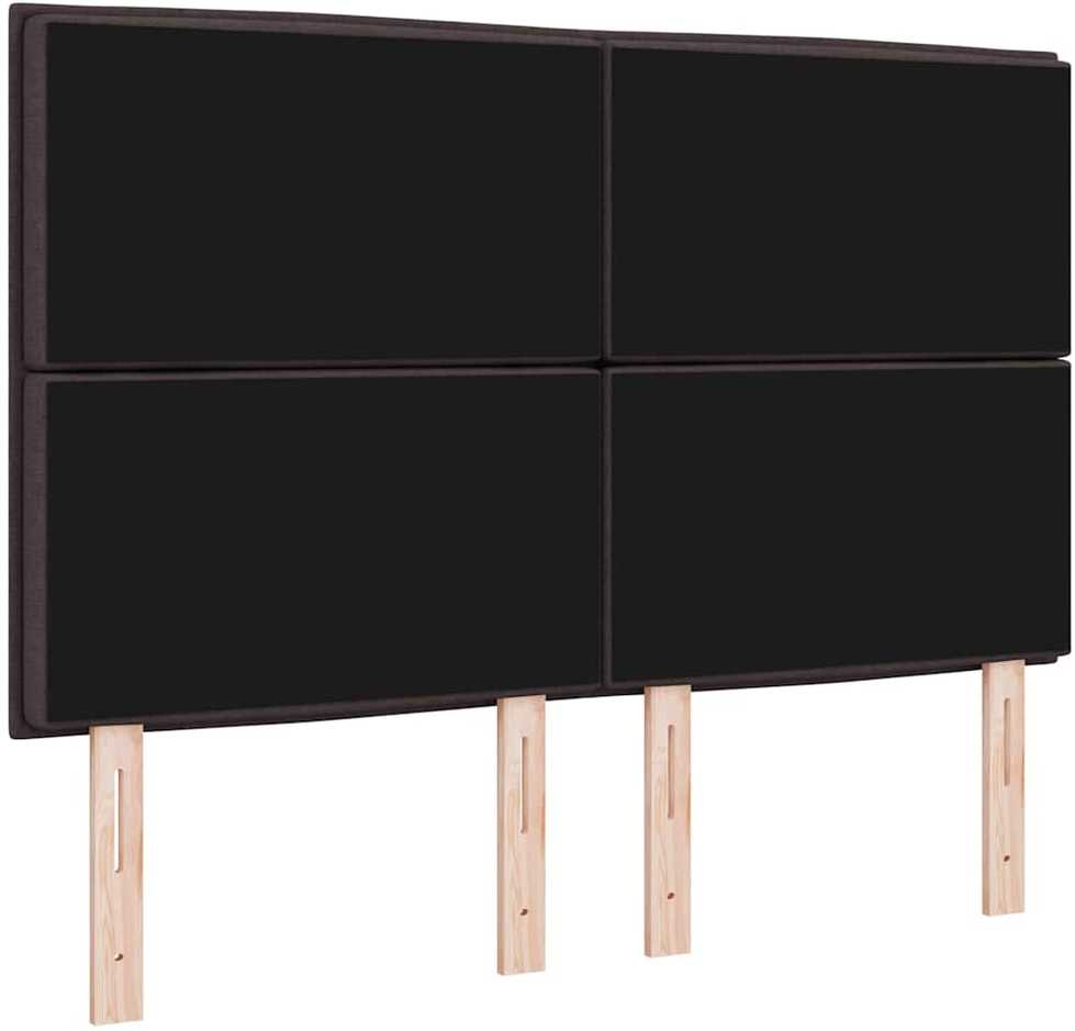 LED galvūgalis su LED juostelėmis Tamsiai rudas 160 cm audinys