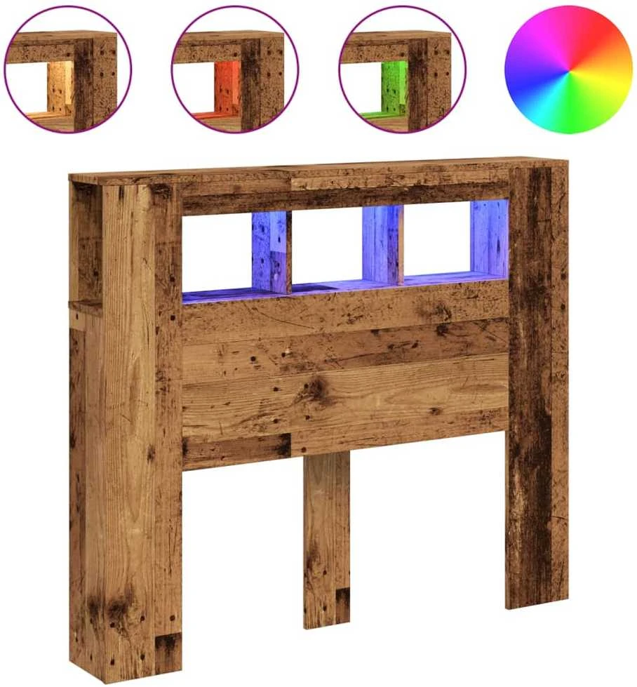 LED galvūgalis, medienos, 120x18,5x103,5cm, apdirbta mediena