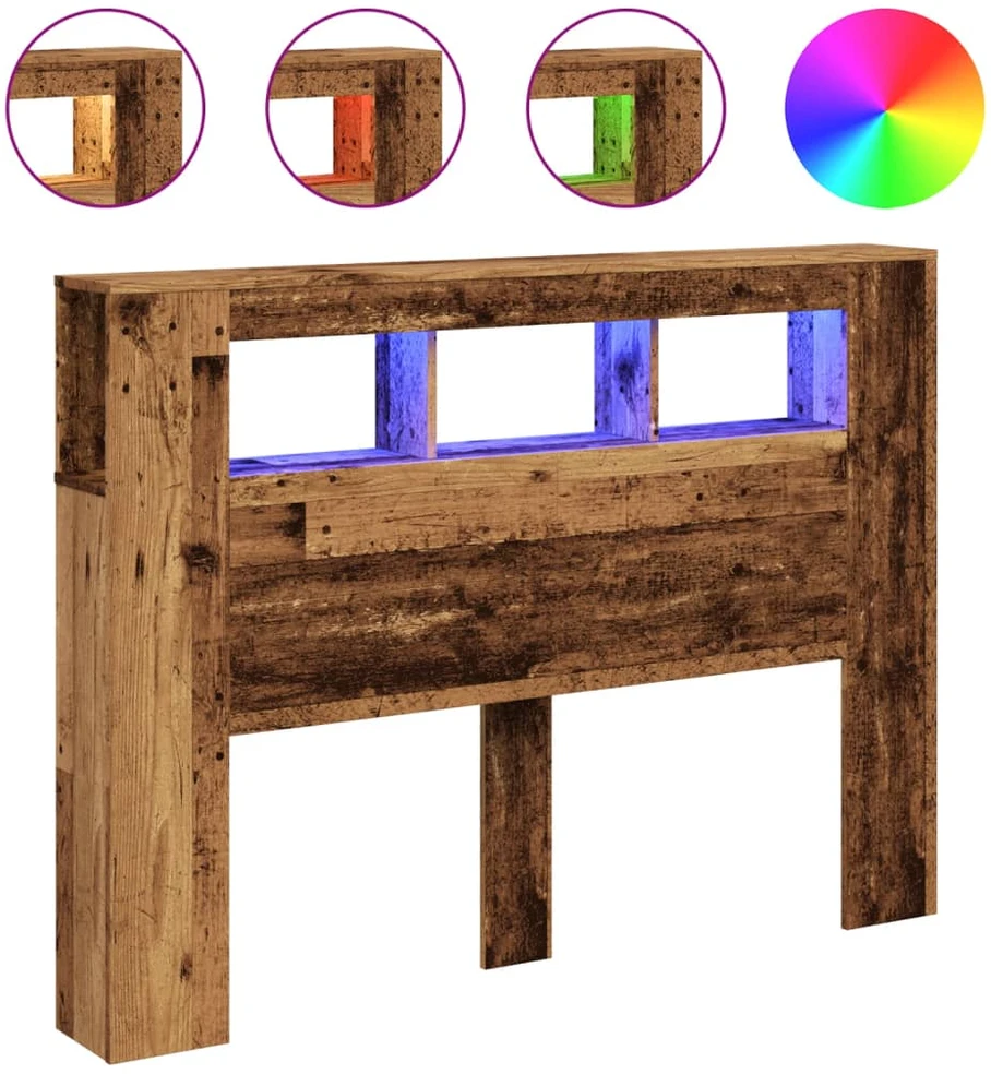 LED galvūgalis, medienos, 140x18,5x103,5cm, apdirbta mediena