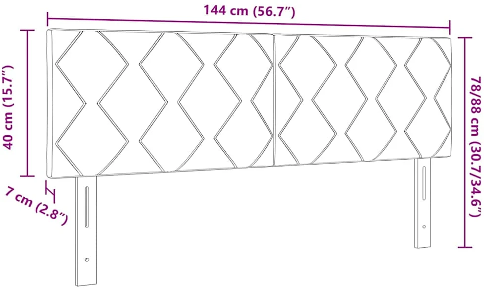 LED galvūgalis Mėlyna 144 cm audinys