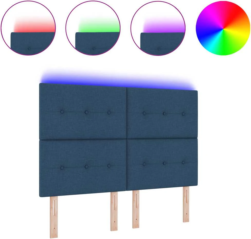 LED galvūgalis su LED juostelėmis Mėlyna 144 cm audinys