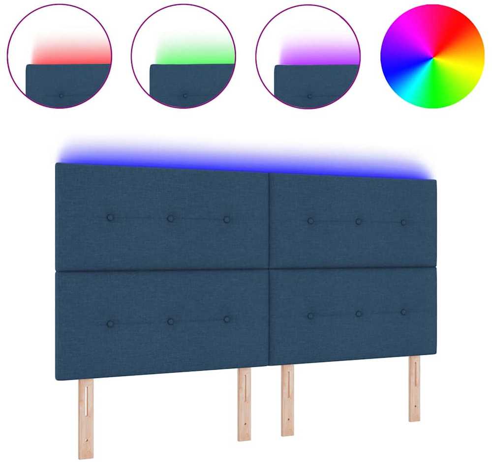 LED galvūgalis su LED juostelėmis Mėlyna 180 cm audinys