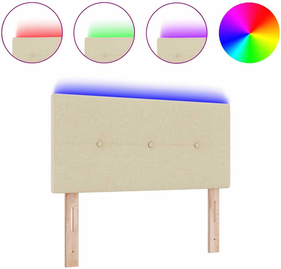 LED galvūgalis su LED juostelėmis Kreminė 100 cm audinys