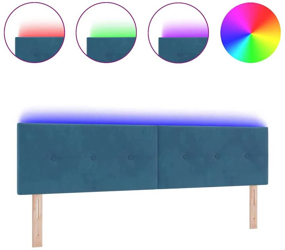 LED galvūgalis su LED juostelėmis Mėlyna 180 cm Aksomas