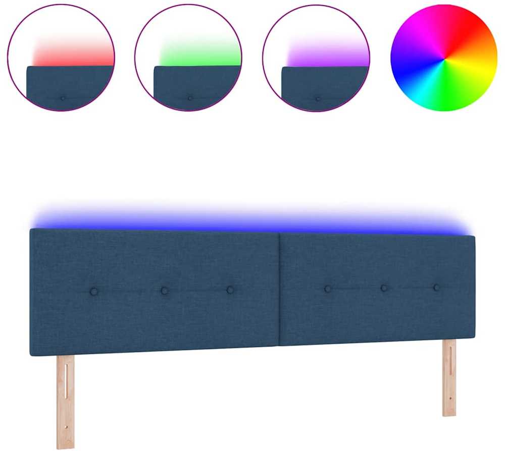 LED galvūgalis su LED juostelėmis Mėlyna 180 cm audinys