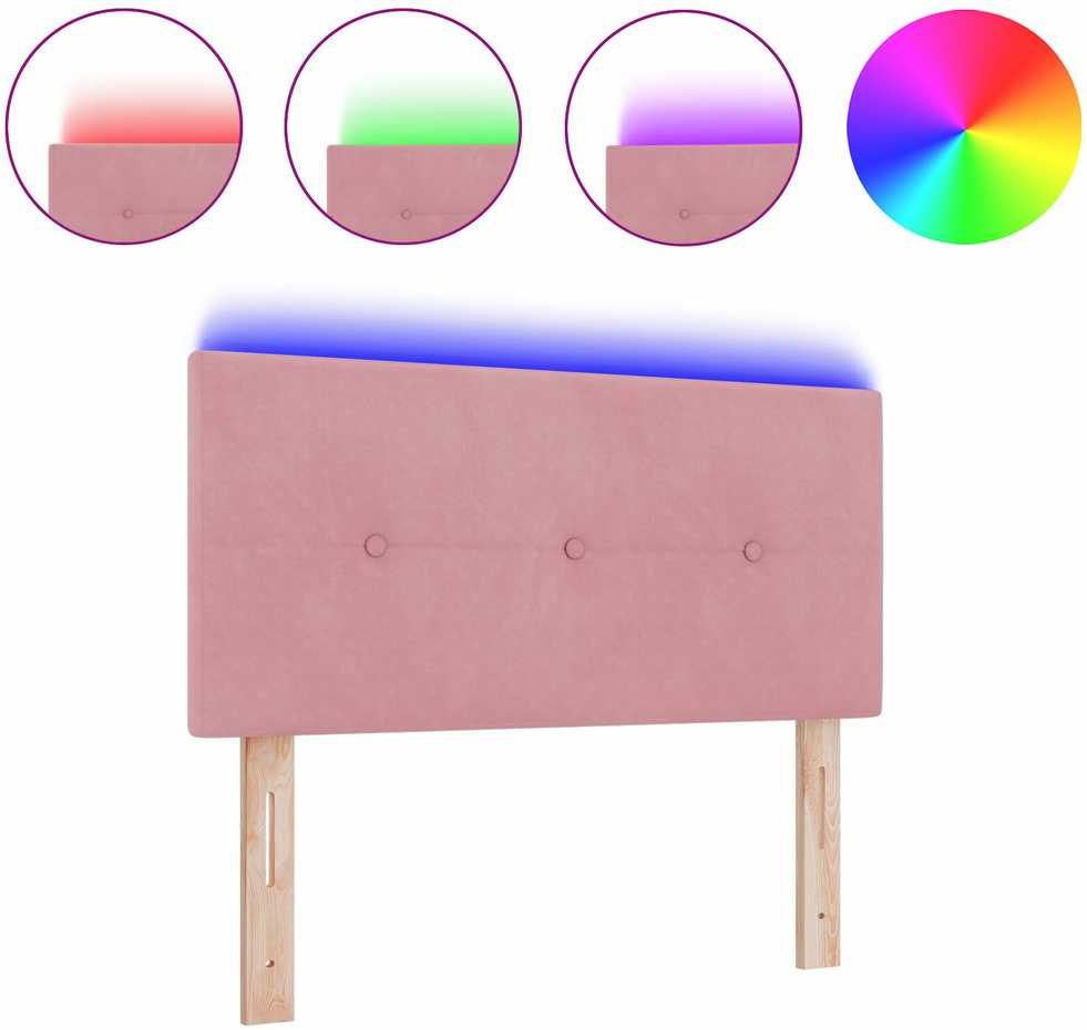 LED galvūgalis su LED juostelėmis Rožinė 100 cm Aksomas