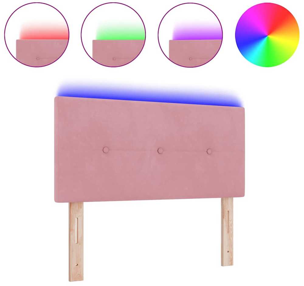 LED galvūgalis su LED juostelėmis Rožinė 100 cm Aksomas