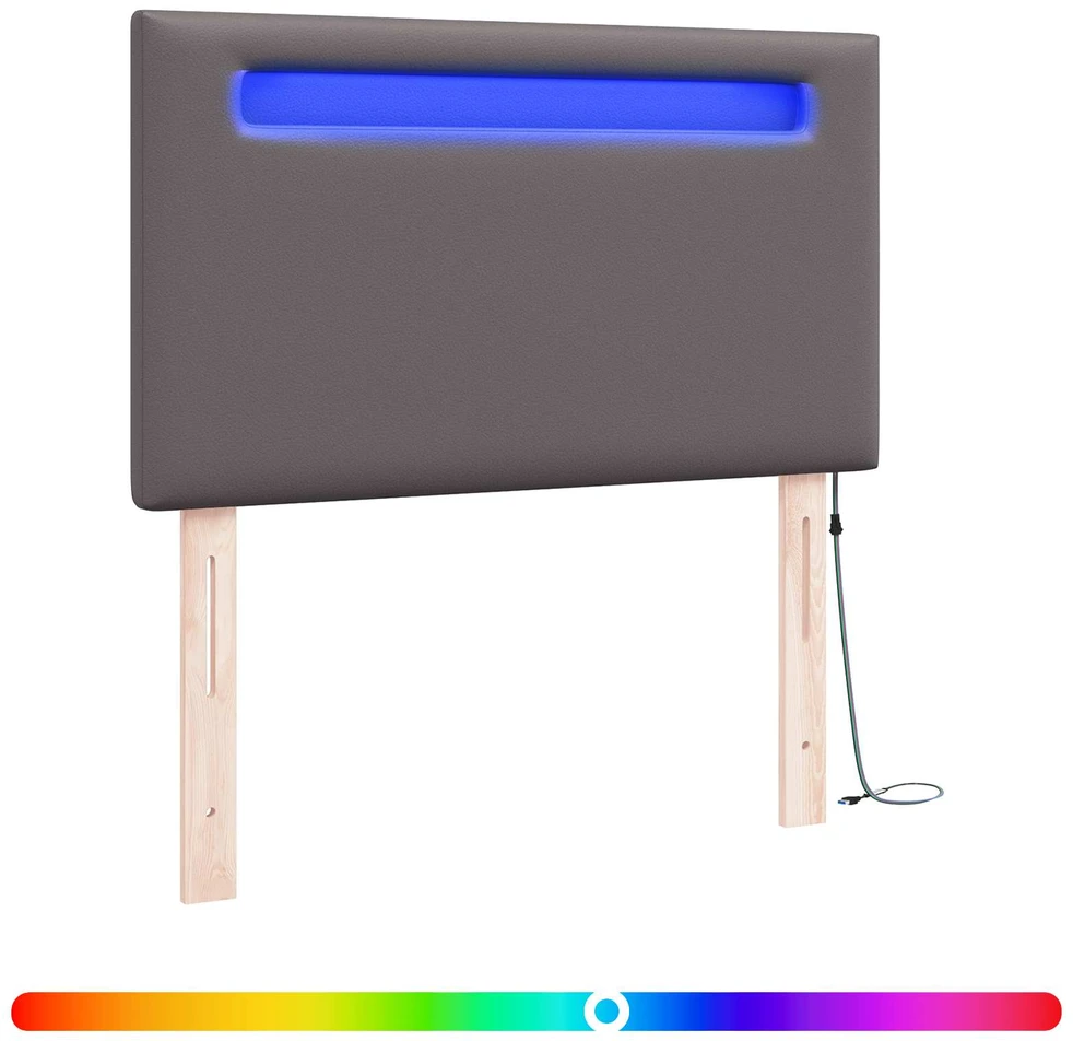 LED galvūgalis Pilka 100 cm Dirbtinė oda