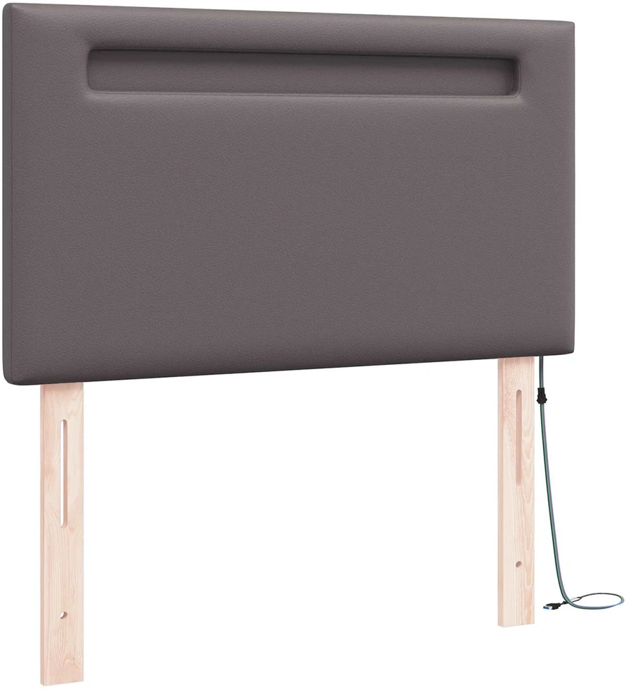 LED galvūgalis Pilka 100 cm Dirbtinė oda
