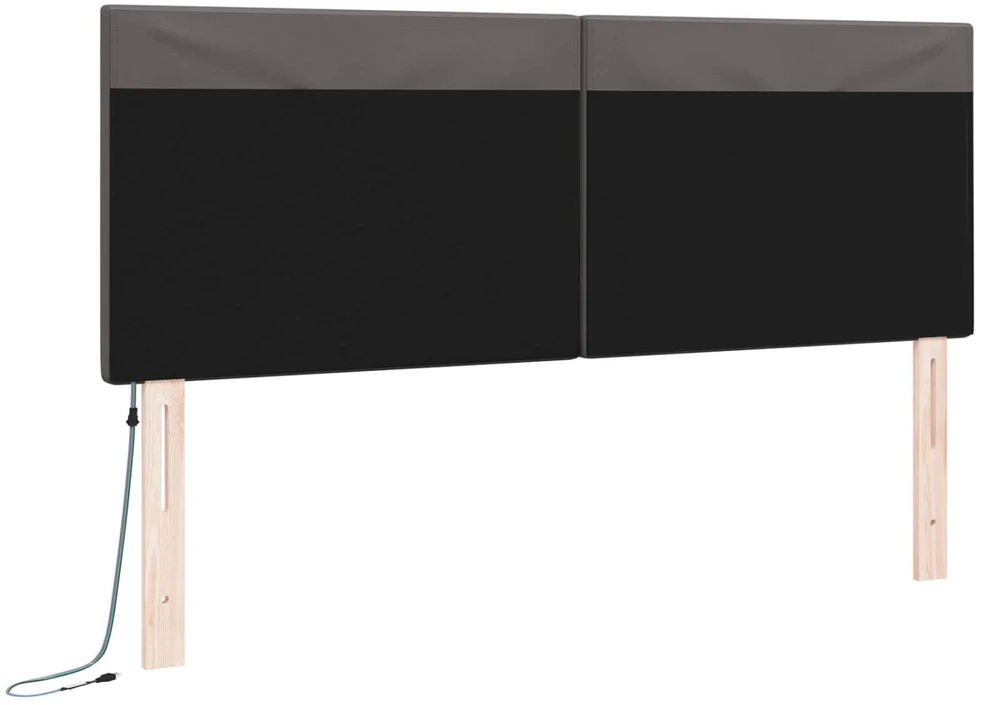 LED galvūgalis Pilka 144 cm Dirbtinė oda