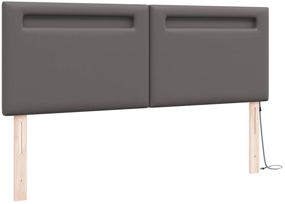 LED galvūgalis Pilka 144 cm Dirbtinė oda