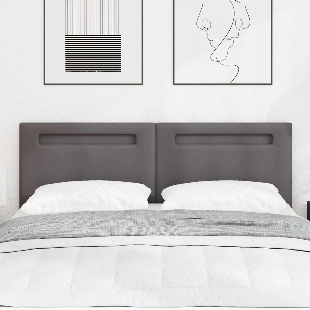 LED galvūgalis Pilka 144 cm Dirbtinė oda