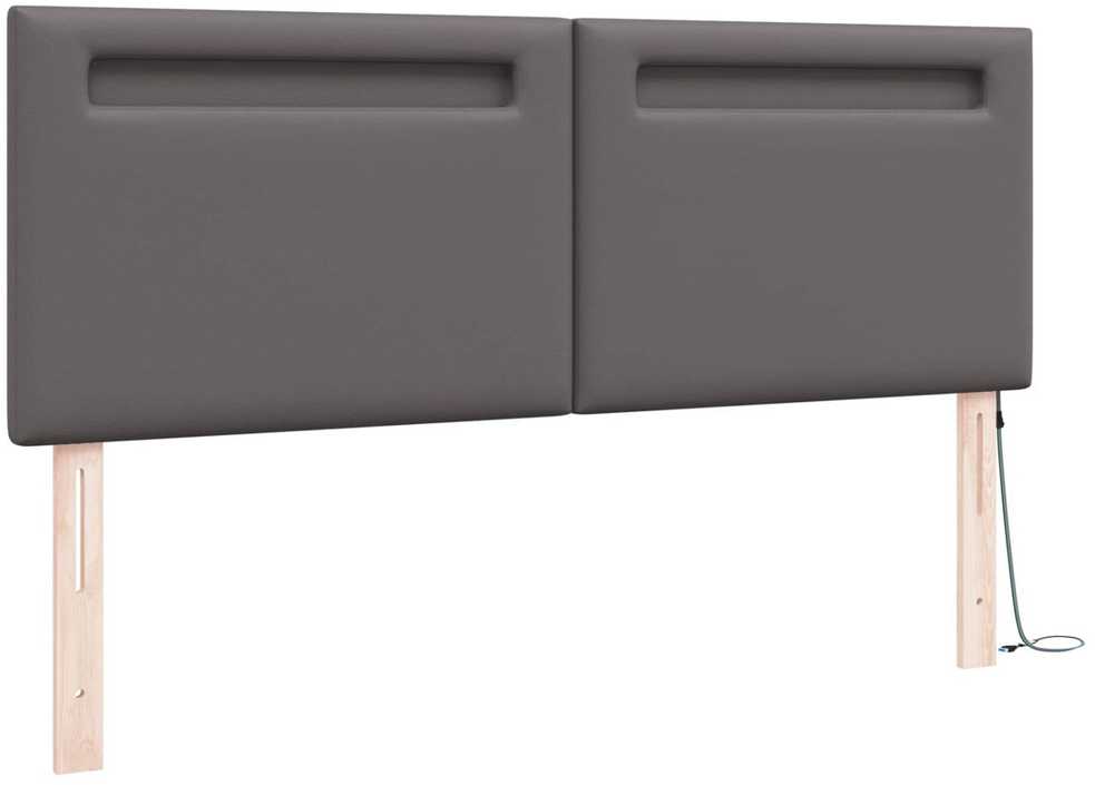 LED galvūgalis Pilka 160 cm Dirbtinė oda