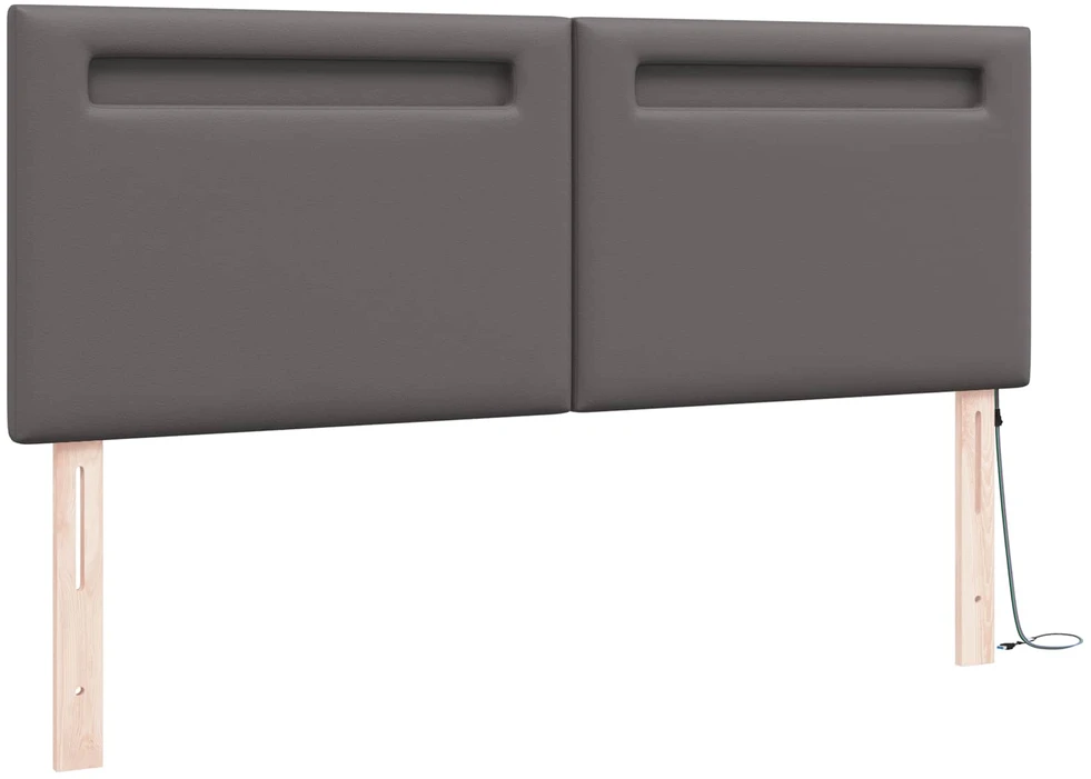 LED galvūgalis Pilka 160 cm Dirbtinė oda