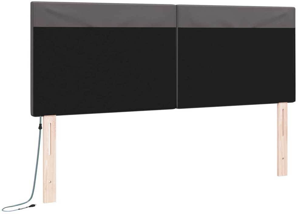 LED galvūgalis Pilka 160 cm Dirbtinė oda