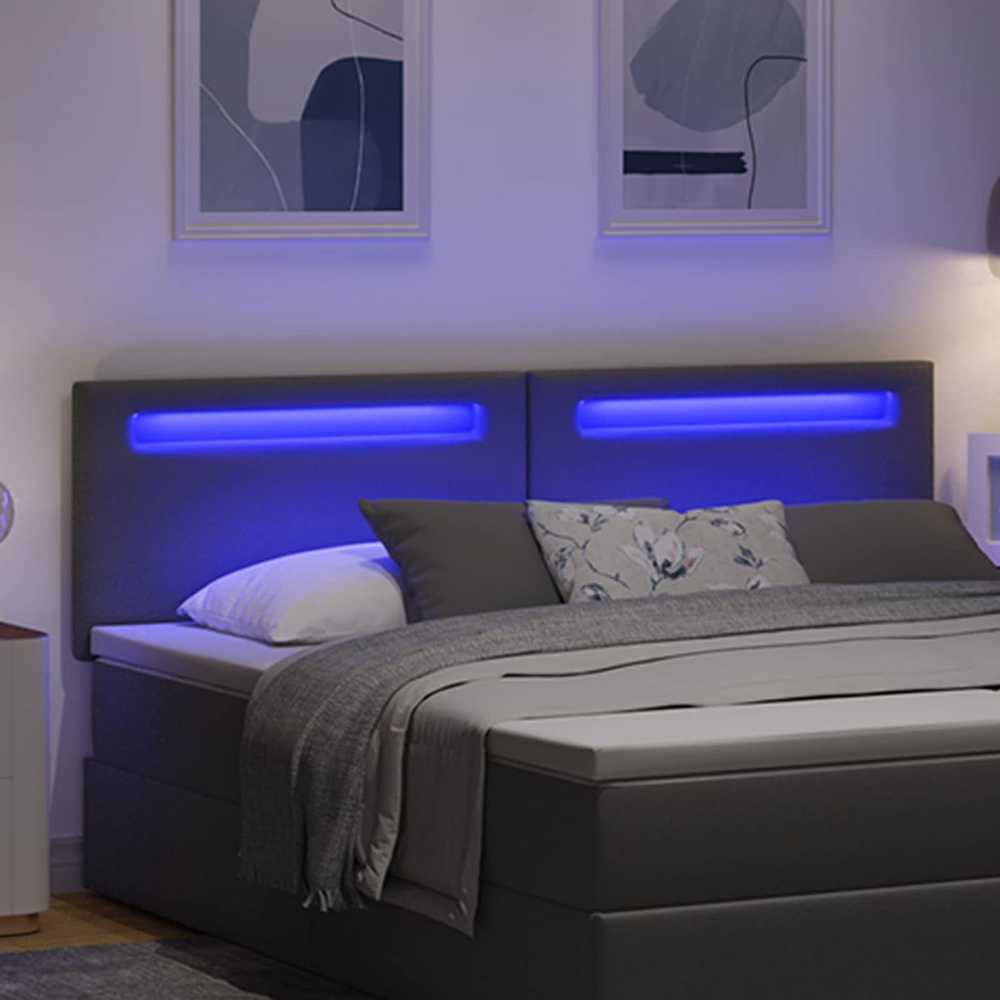 LED galvūgalis Pilka 180 cm Dirbtinė oda