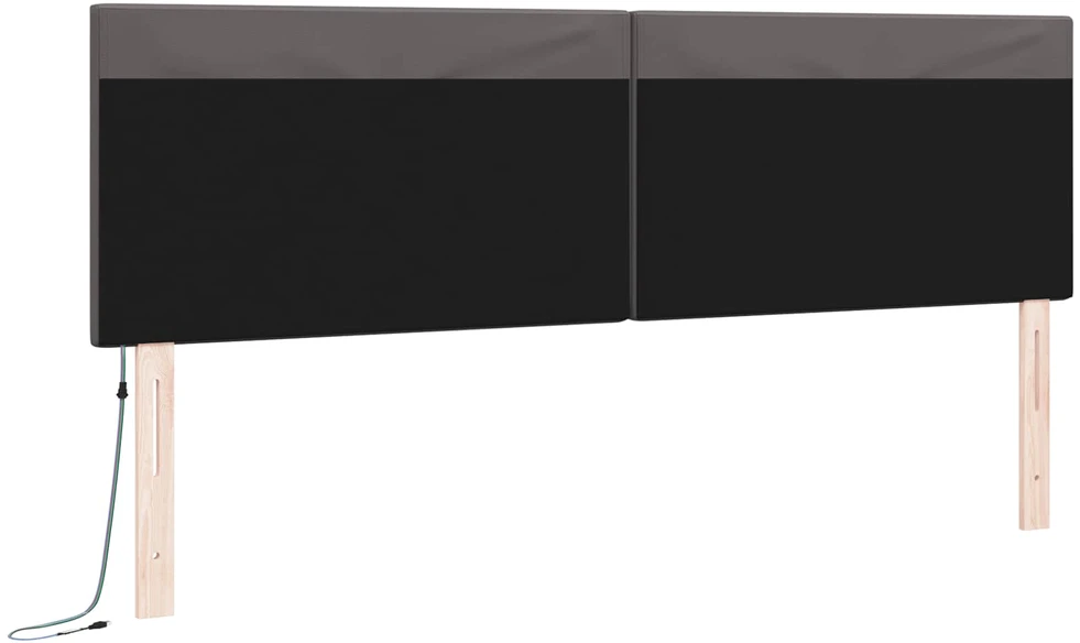 LED galvūgalis Pilka 180 cm Dirbtinė oda