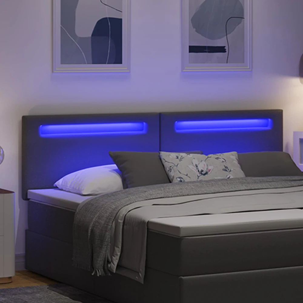 LED galvūgalis Pilka 180 cm Dirbtinė oda