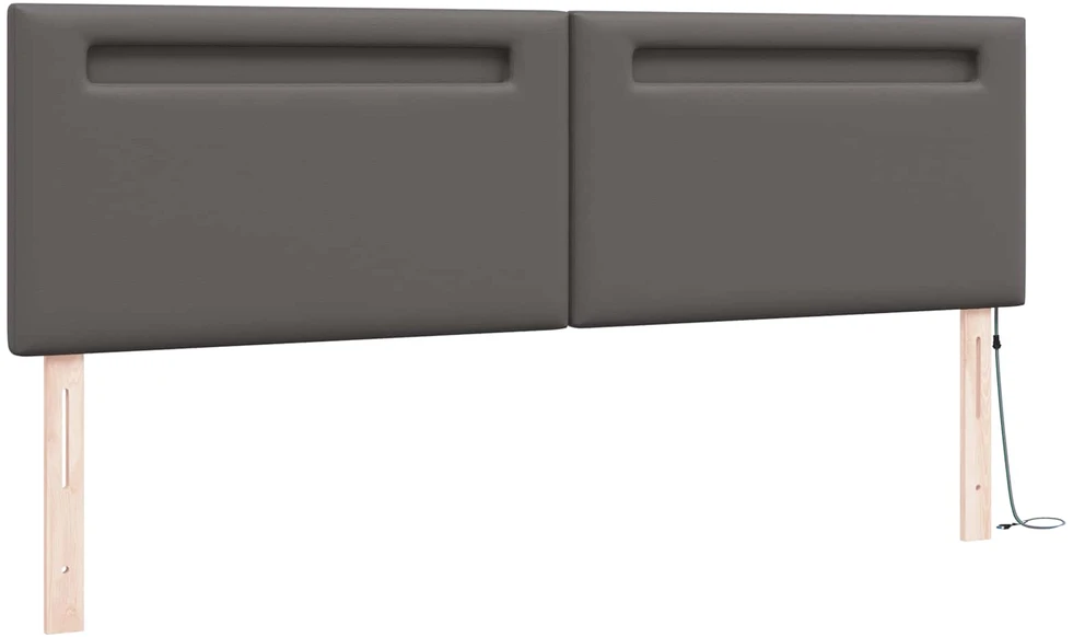 LED galvūgalis Pilka 180 cm Dirbtinė oda