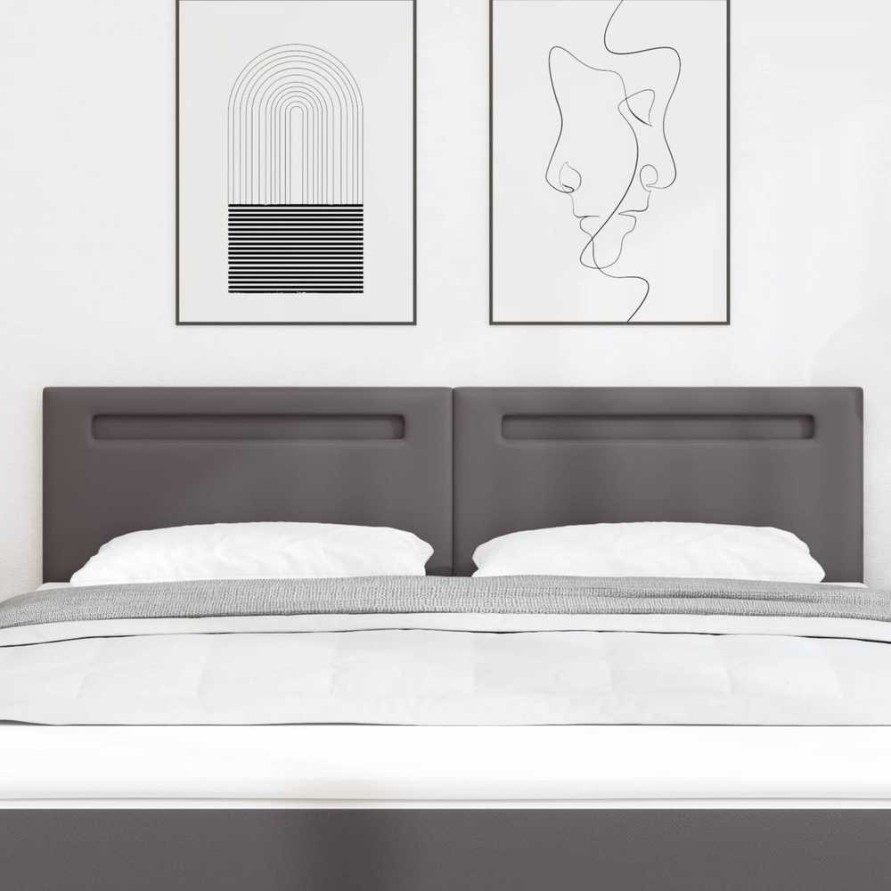 LED galvūgalis Pilka 180 cm Dirbtinė oda