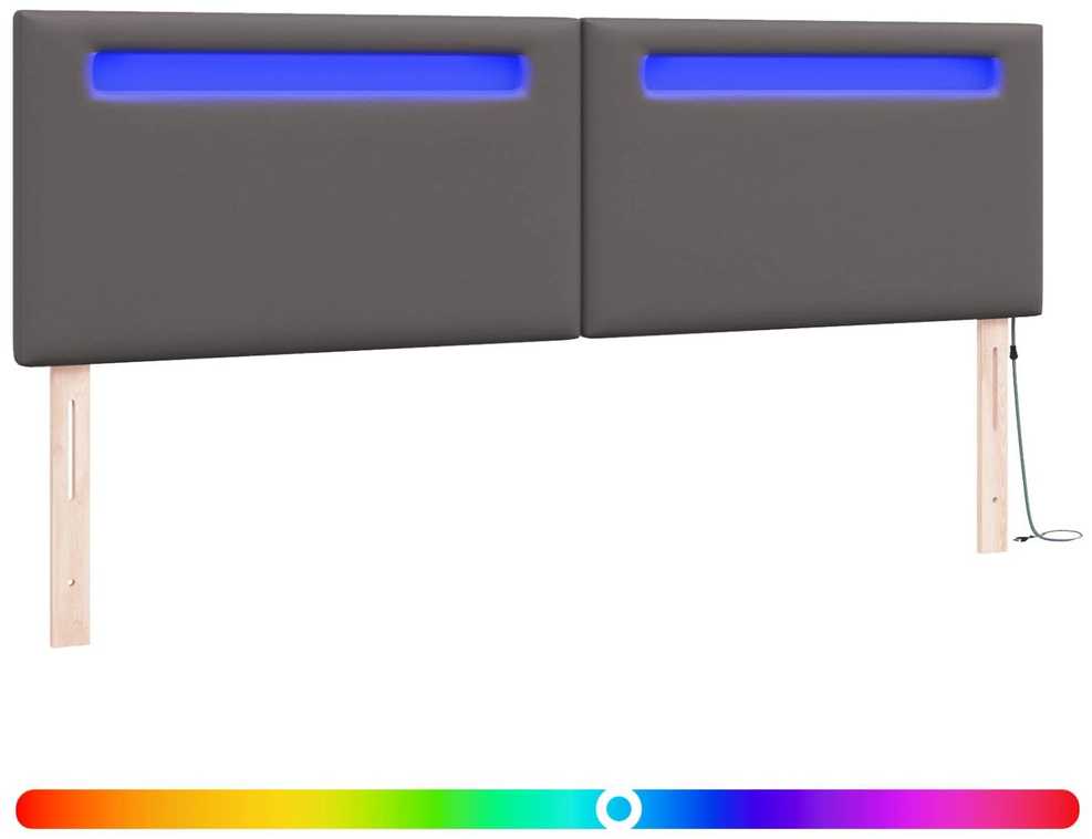 LED galvūgalis Pilka 180 cm Dirbtinė oda