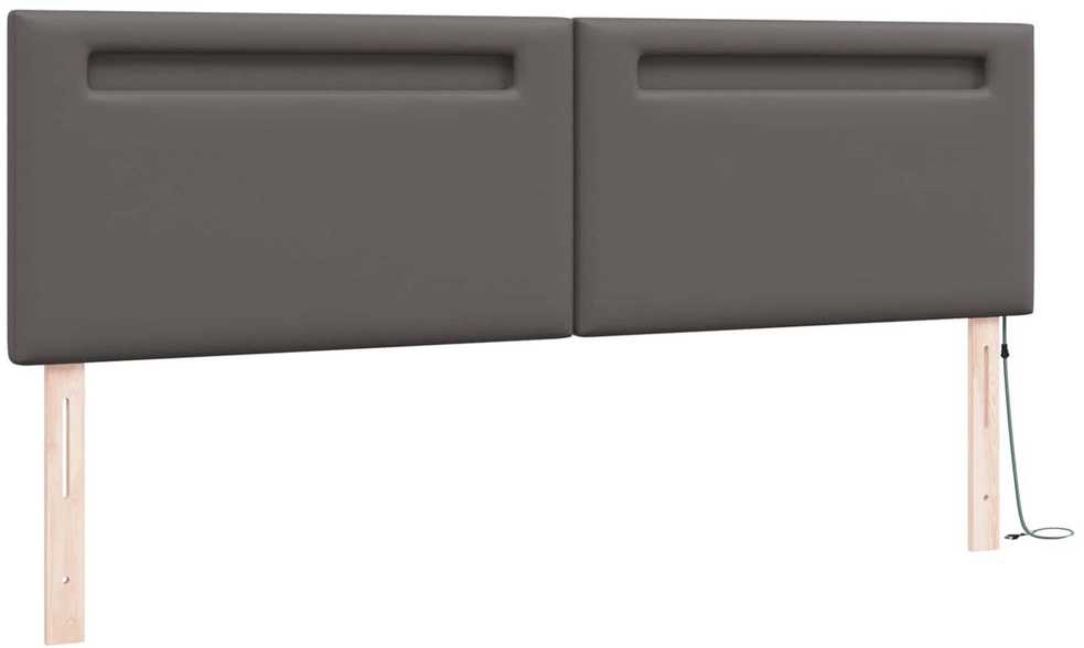 LED galvūgalis Pilka 180 cm Dirbtinė oda