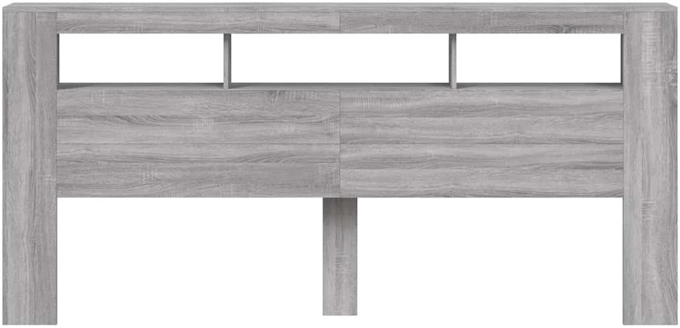 LED galvūgalis, pilkas ąžuolo, 220x18,5x103,5cm, mediena
