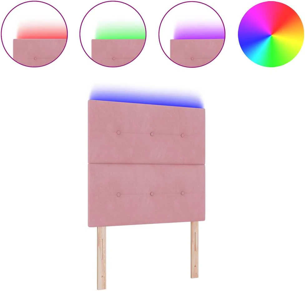 LED galvūgalis su LED juostelėmis Rožinė 100 cm Aksomas