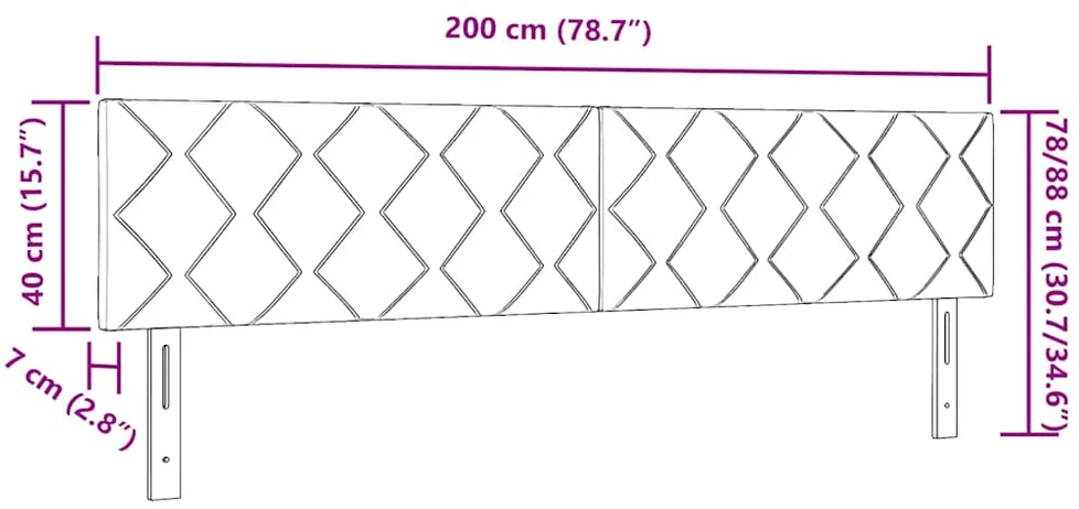 LED galvūgalis Rožinė 200 cm Aksomas